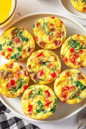Delicious and healthy breakfast egg muffins served on a plate