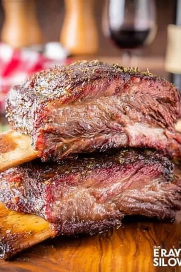 Delicious smoked beef short ribs served on a platter