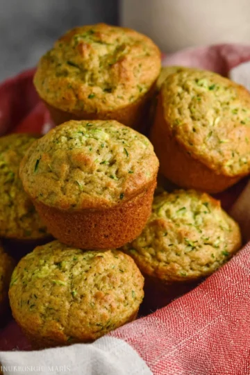 Delicious homemade zucchini muffins fresh out of the oven