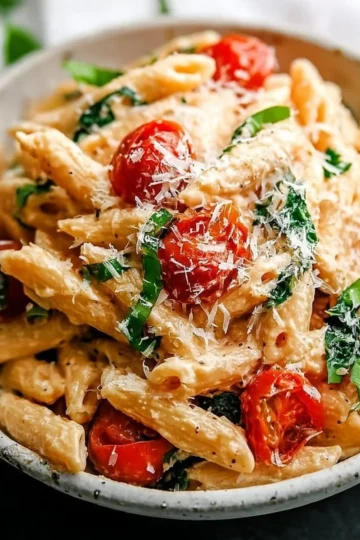 Creamy Boursin Cheese Pasta dish with herbs and spices