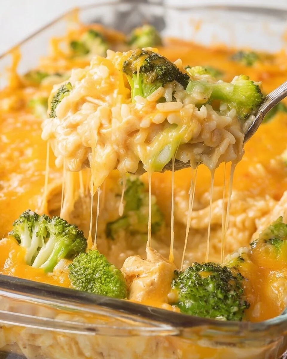 Cheesy Chicken Broccoli Rice Casserole