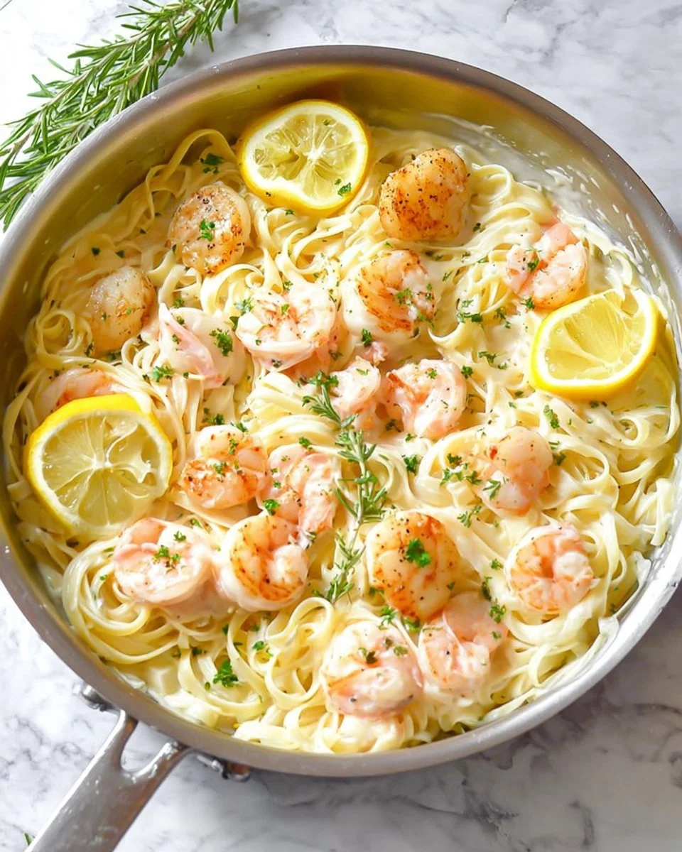 Lightened Up Creamy Seafood Pasta