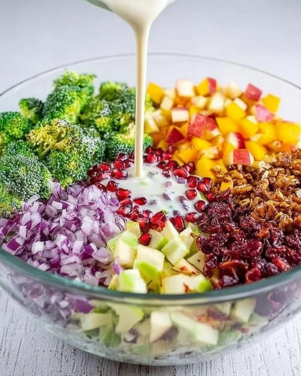Fall Broccoli Salad with Pecans, Apples, and Craisins