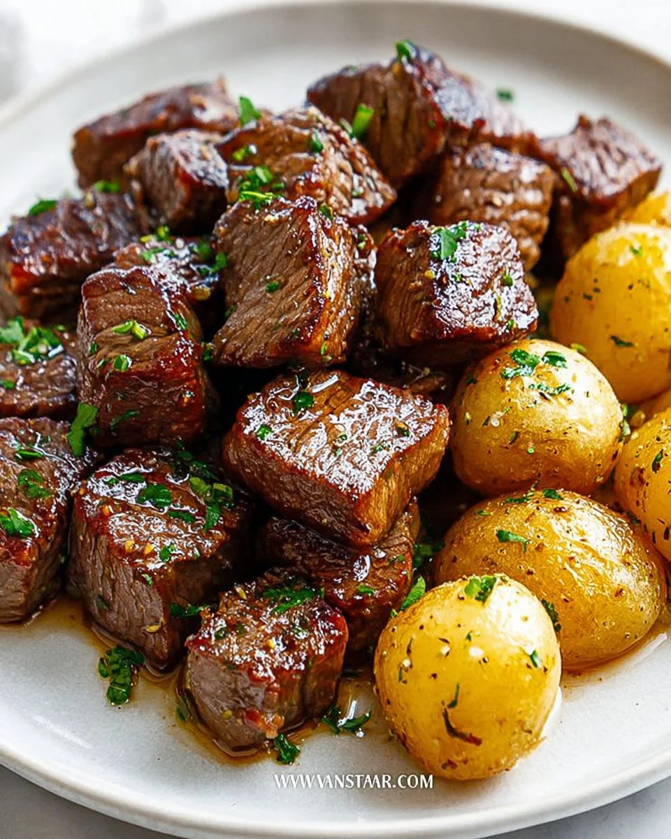 Garlic Steak Bites and Potatoes
