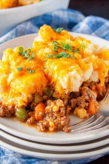 Delicious Sloppy Joe Casserole topped with cheese and served hot
