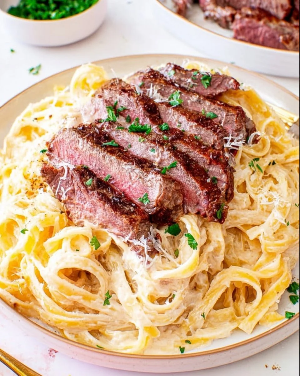 Steak Pasta Alfredo