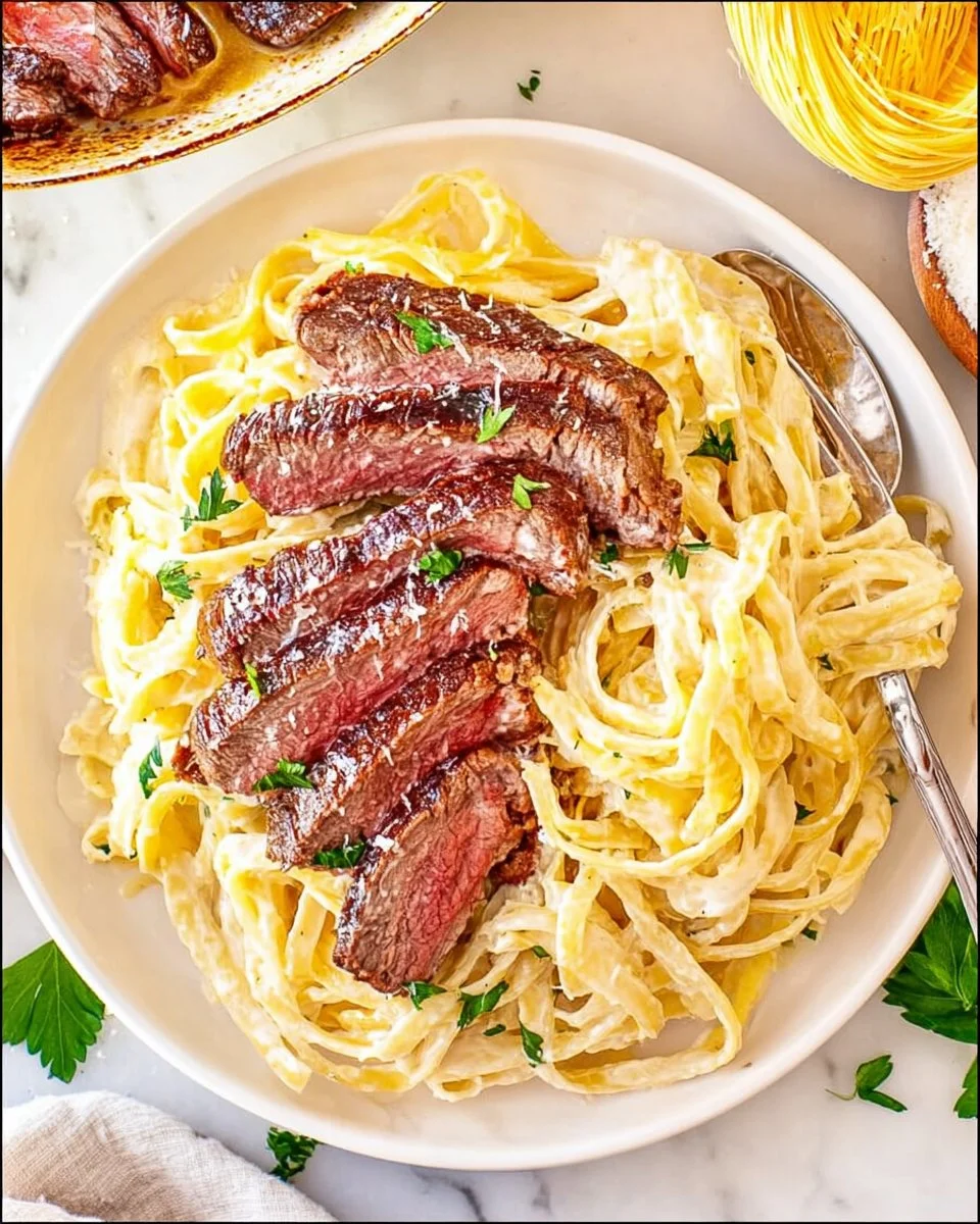 Steak Pasta Alfredo