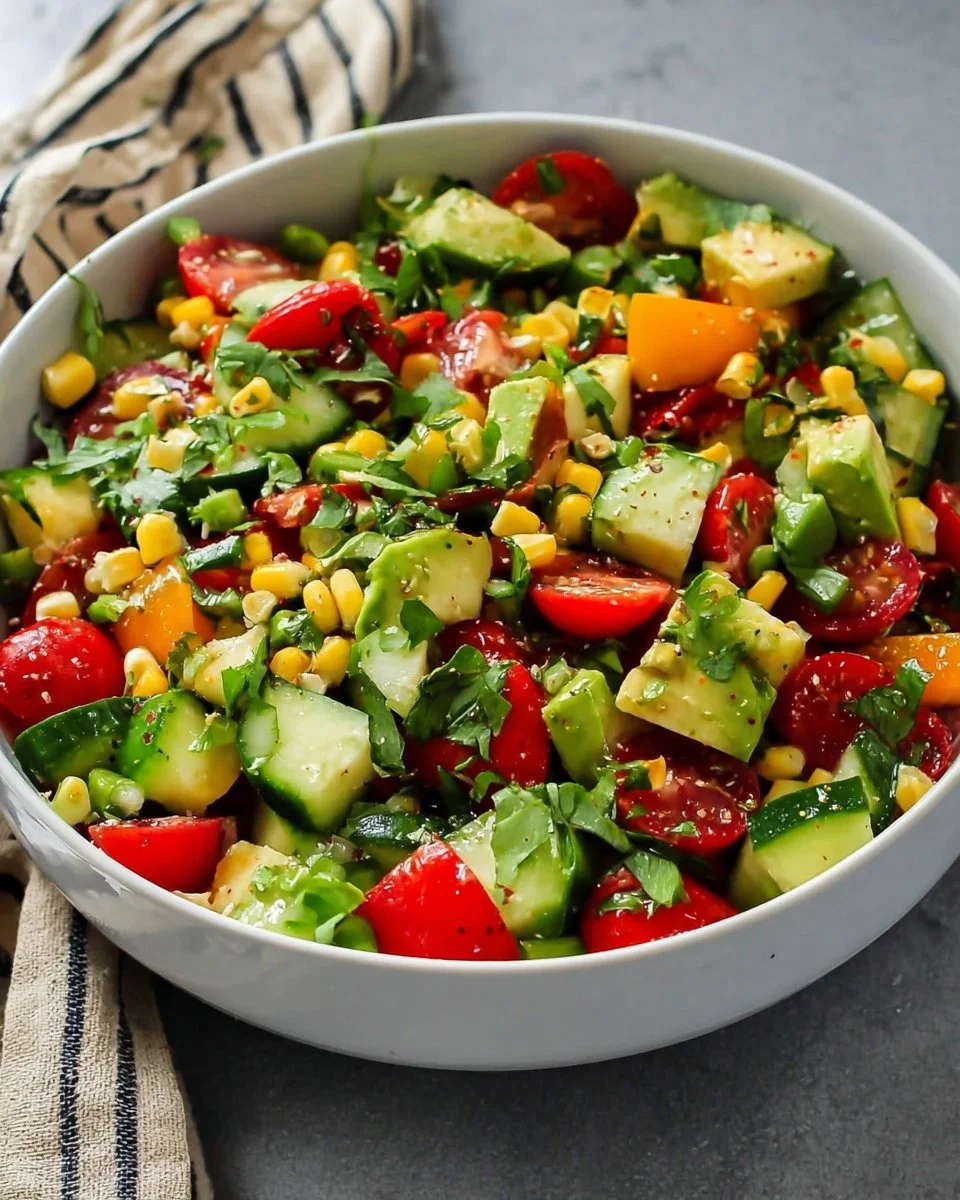 Summer Salad With Corn, Strawberries & Avocado