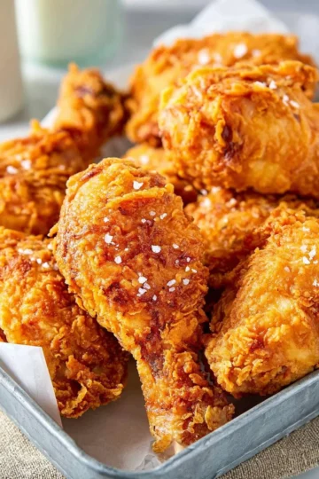 Delicious southern fried chicken served with sides