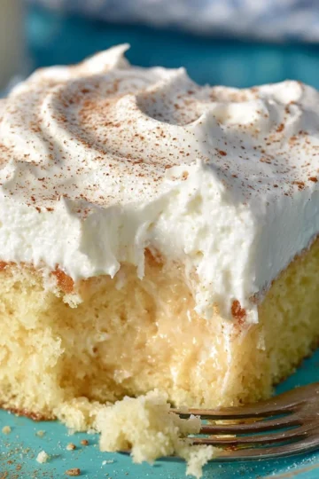Delicious Three Milk Cake dessert soaked in three types of milk.
