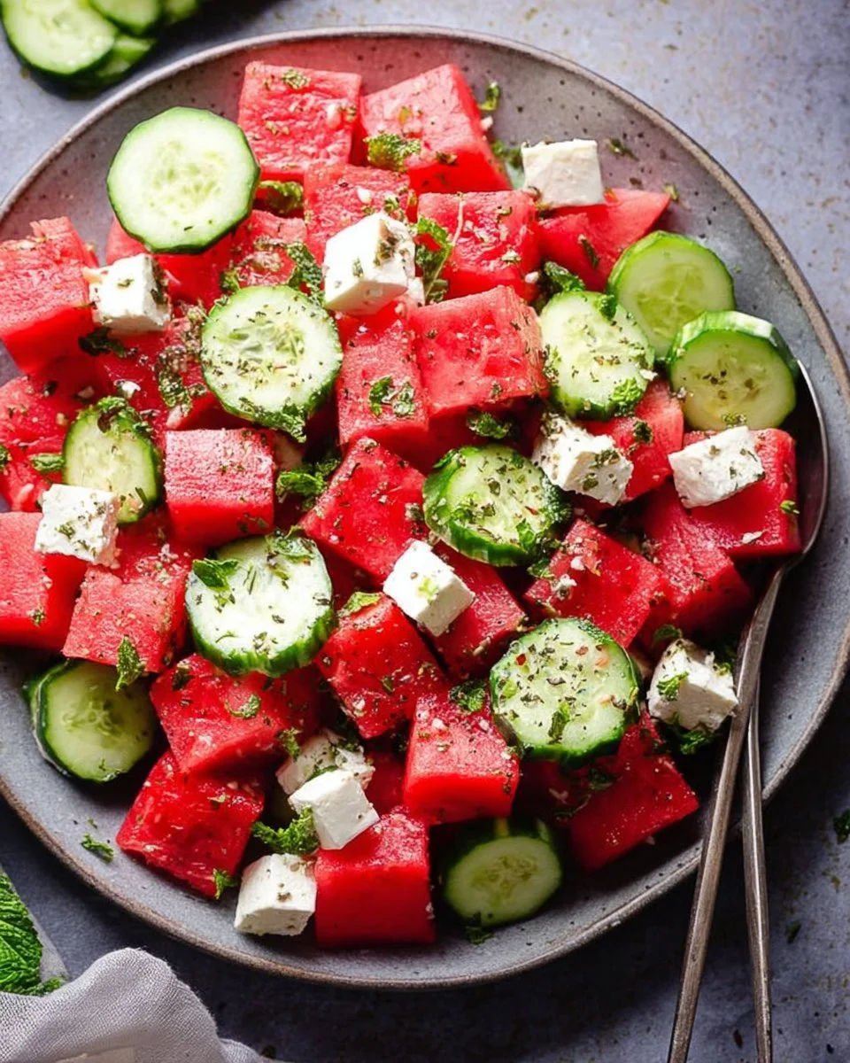 Watermelon Cucumber Salad