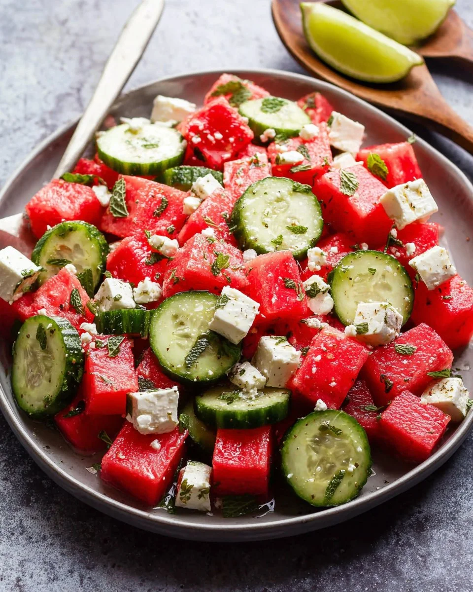 Watermelon Cucumber Salad