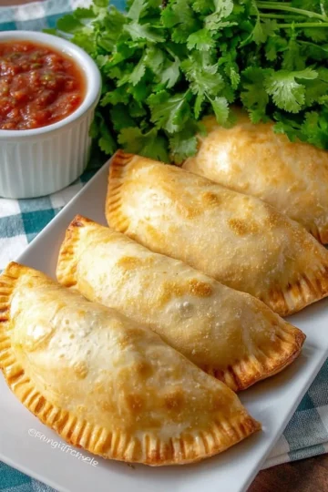 Homemade easy beef empanadas on a plate