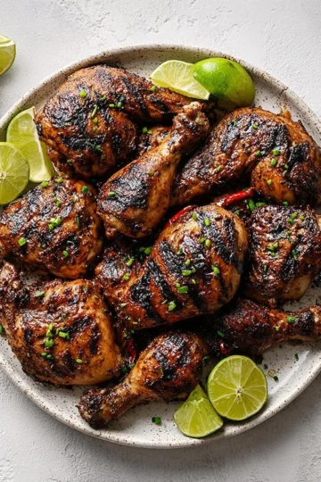 Deliciously grilled easy Jamaican jerk chicken seasoned with spices