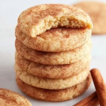 Freshly baked snickerdoodle cookies dusted with cinnamon sugar