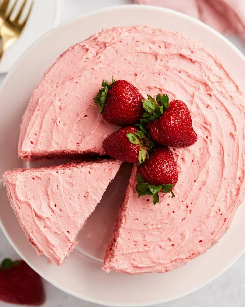 Strawberry Cake with Strawberry Frosting
