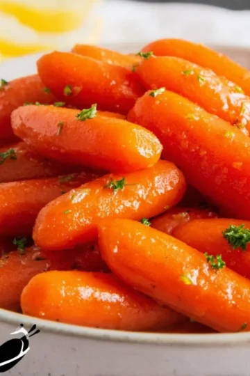 Delicious brown sugar glazed carrots served on a plate