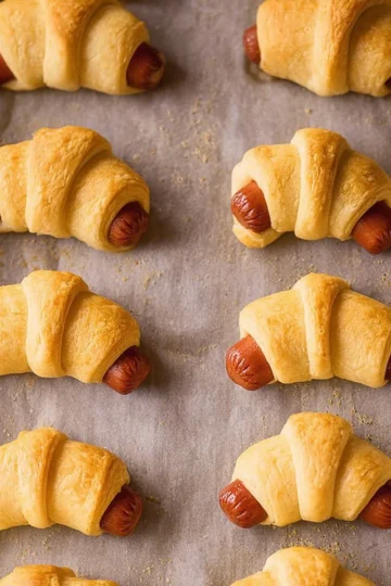 Delicious pigs in a blanket served on a platter at a party